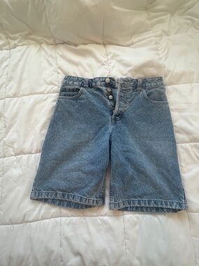 SUPRE Blue Dad Denim Knee-Length Jean Shorts